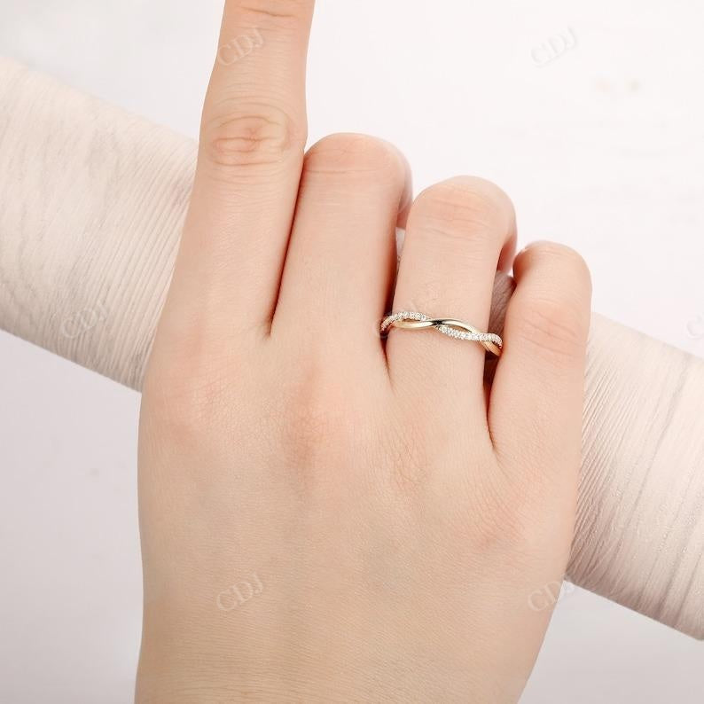 0.14CTW Round Diamond Twisted Wedding Band  customdiamjewel   