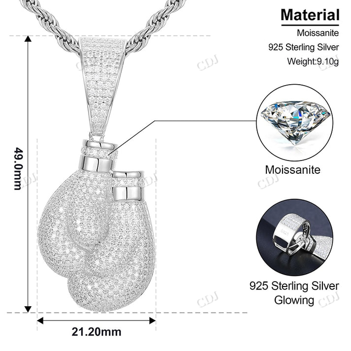 Boxing Gloves Moissanite Hip Hop Diamond Pendant For Men's customdiamjewel