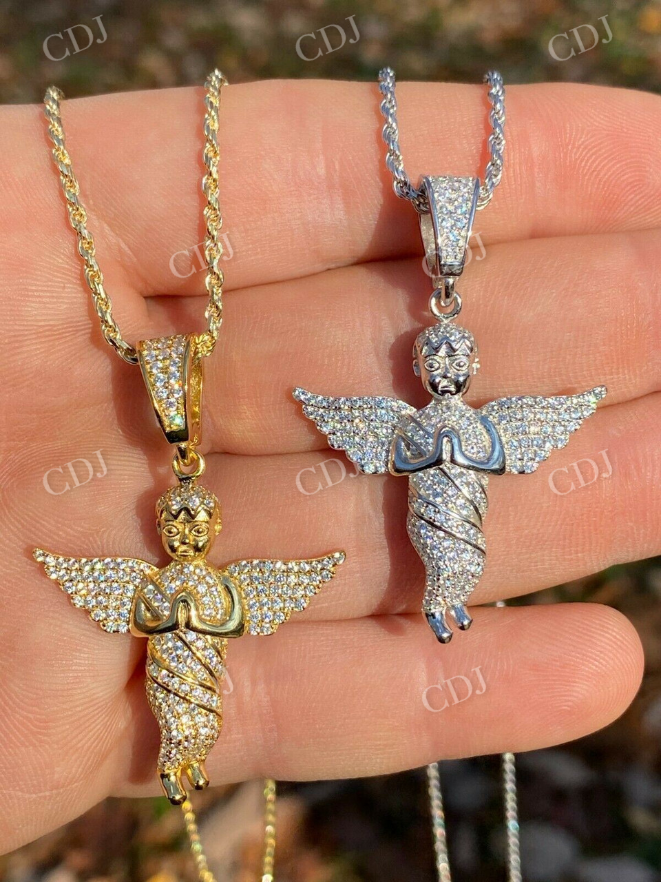 Angel Hip Hop Pendant Iced Diamond Gold Pendant  customdiamjewel   