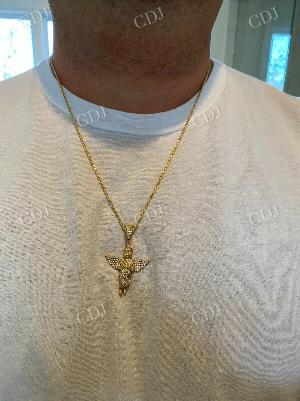 Angel Hip Hop Pendant Iced Diamond Gold Pendant  customdiamjewel   