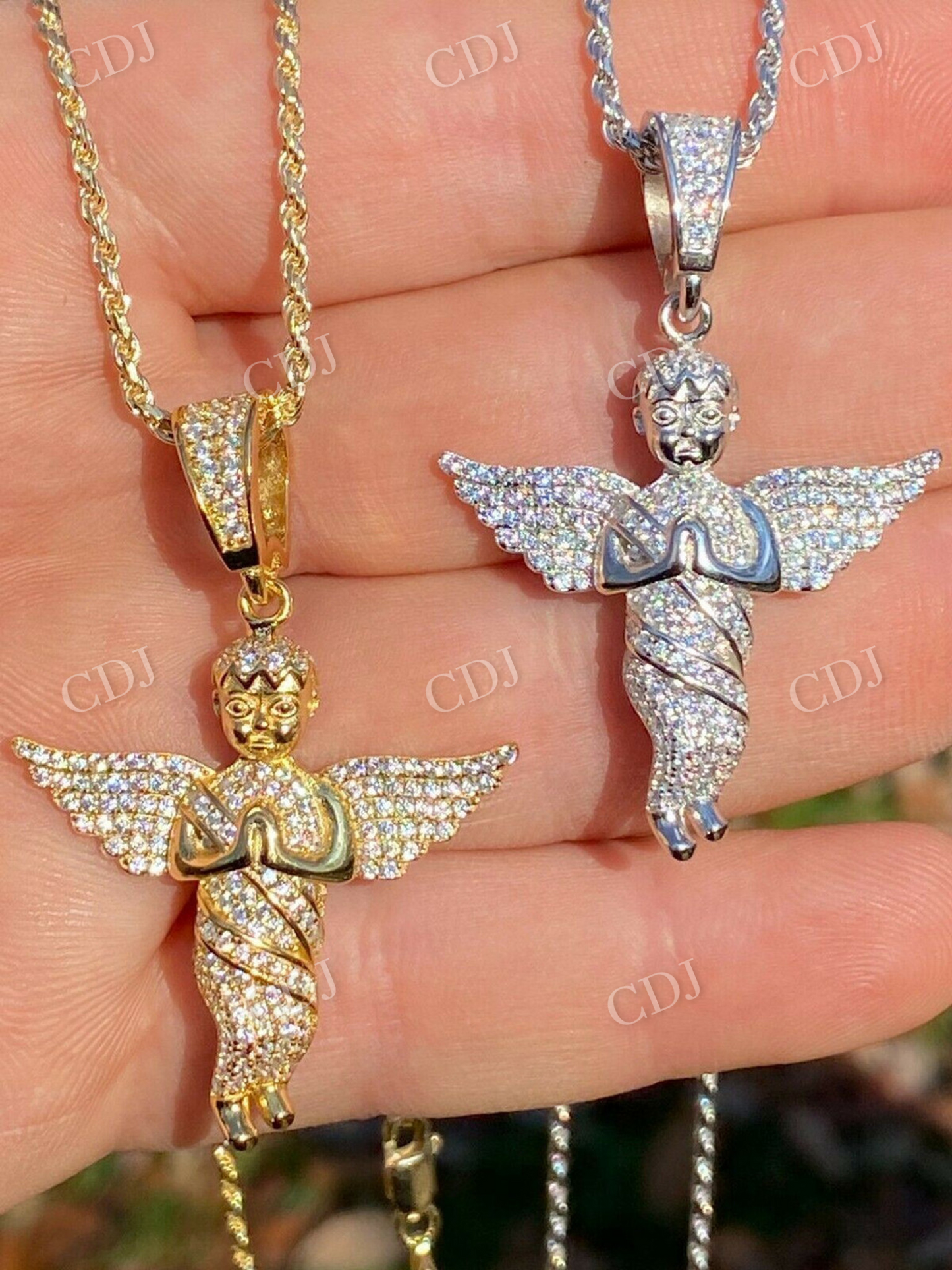 Angel Hip Hop Pendant Iced Diamond Gold Pendant  customdiamjewel   
