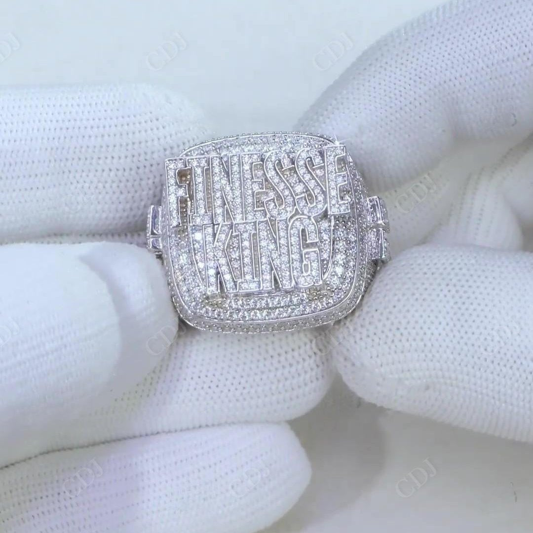 Customised White Gold Plated Hip Hop Ring hip hop jewelry CustomDiamJewel   