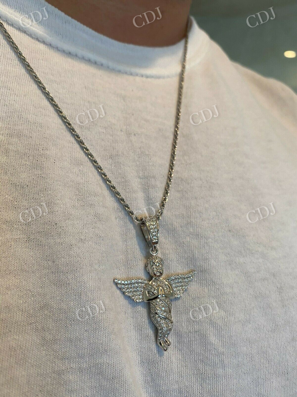 Angel Hip Hop Pendant Iced Diamond Gold Pendant  customdiamjewel   
