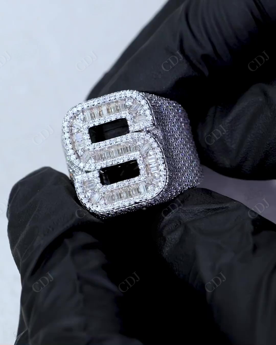 Customised White Gold Plated Hip Hop Ring hip hop jewelry CustomDiamJewel   