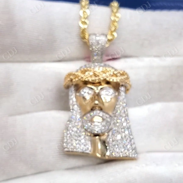 Jesus Face Diamond Iced out Gold Pendant  CustomDiamJewel   
