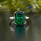 Emerald Green Moissanite Gemstone Ring