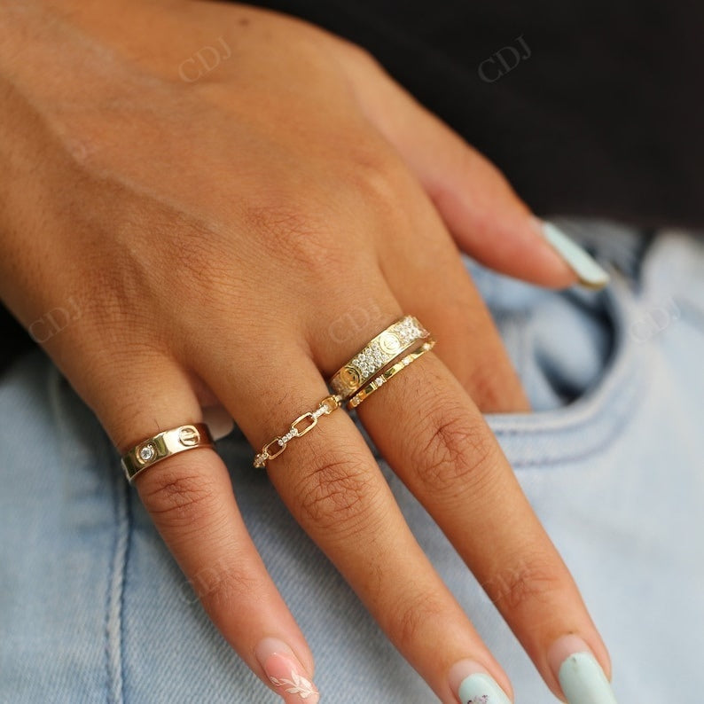 0.15Carat Open Link chain lab grown Wedding band  customdiamjewel   