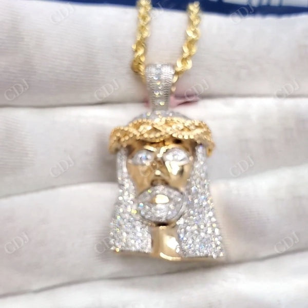 Jesus Face Diamond Iced out Gold Pendant  CustomDiamJewel   