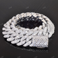 20mm Clustered Baguette Diamond Cuban Link Chain hip hop jewelry CustomDiamJewel