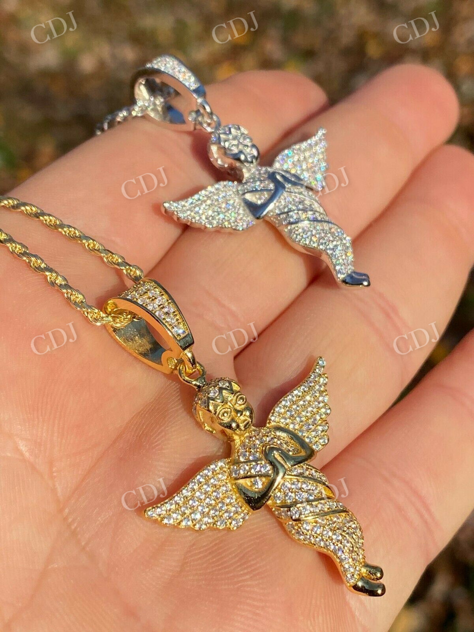 Angel Hip Hop Pendant Iced Diamond Gold Pendant  customdiamjewel   