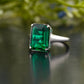 Emerald Green Moissanite Gemstone Ring