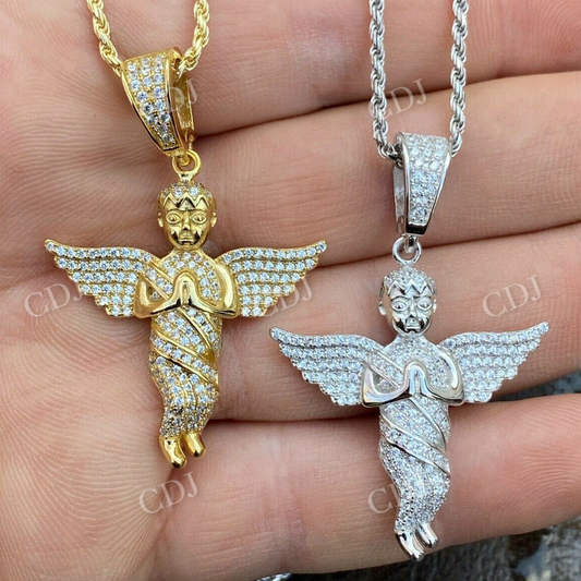 Angel Hip Hop Pendant Iced Diamond Gold Pendant  customdiamjewel   