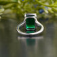 Emerald Green Moissanite Gemstone Ring