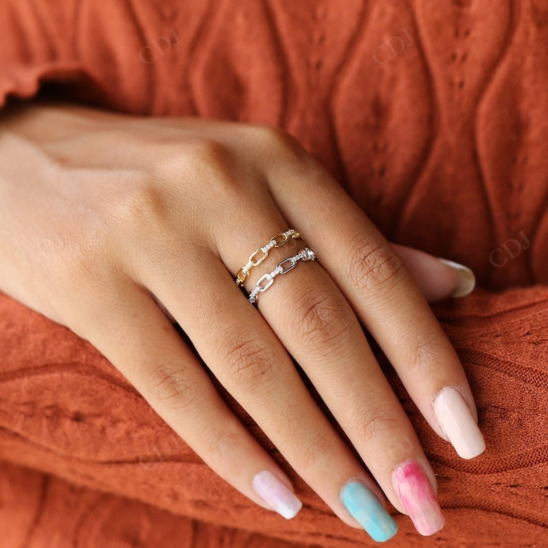 0.15Carat Open Link chain lab grown Wedding band  customdiamjewel   