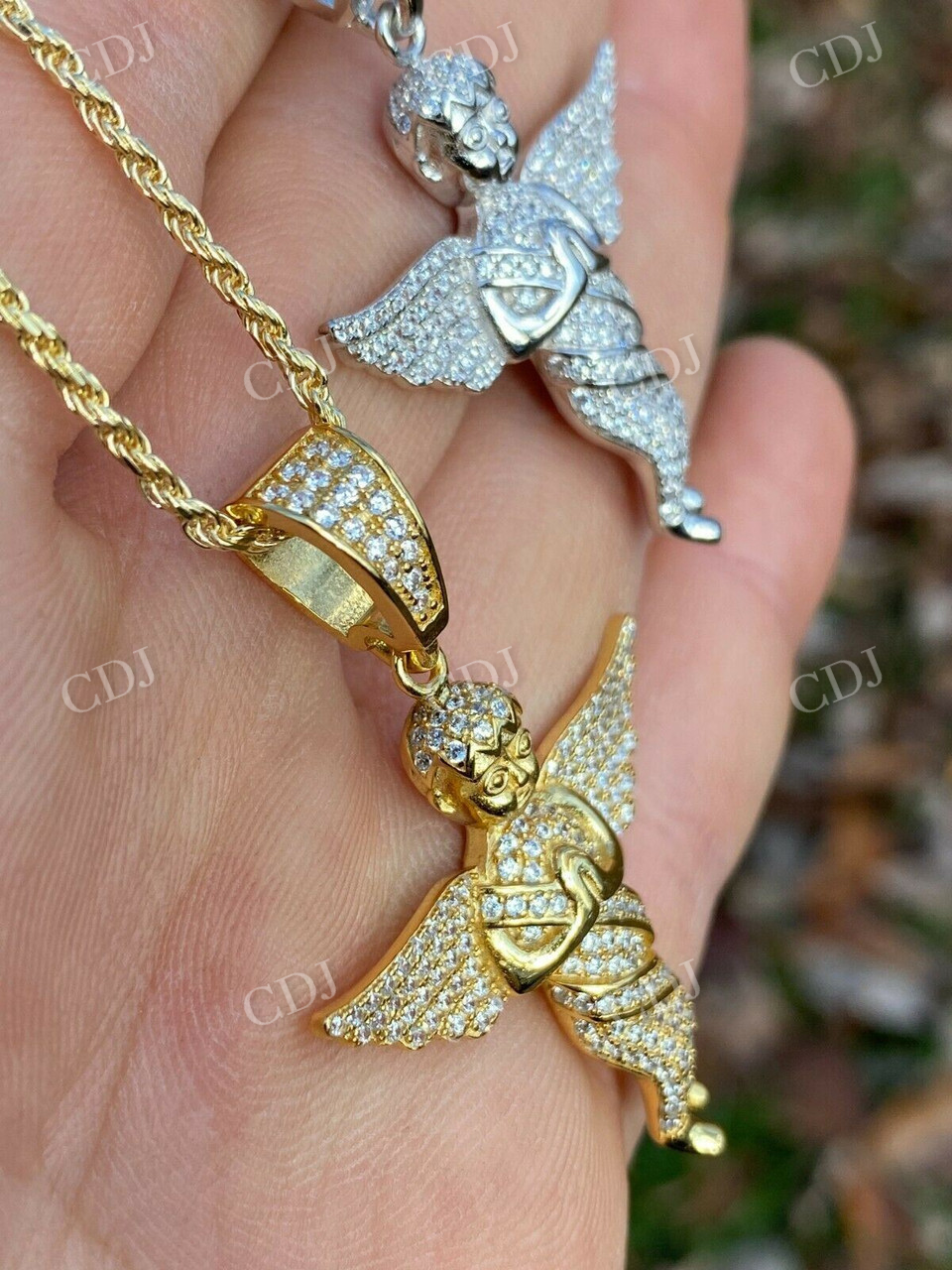 Angel Hip Hop Pendant Iced Diamond Gold Pendant  customdiamjewel   