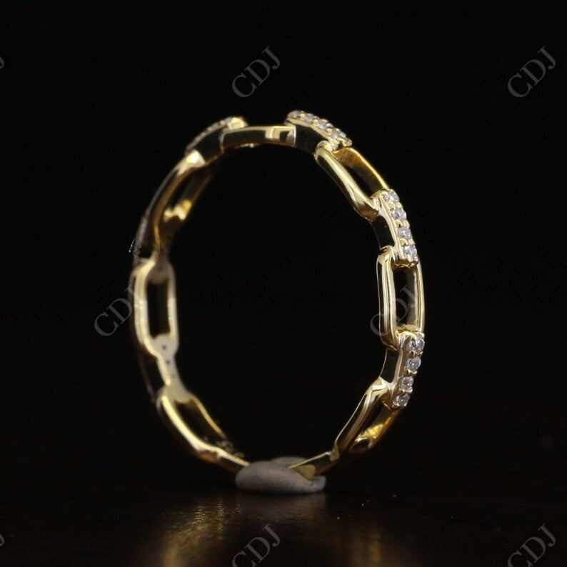 0.15CT Round Real Diamond Open Link Chain Wedding Band  customdiamjewel   
