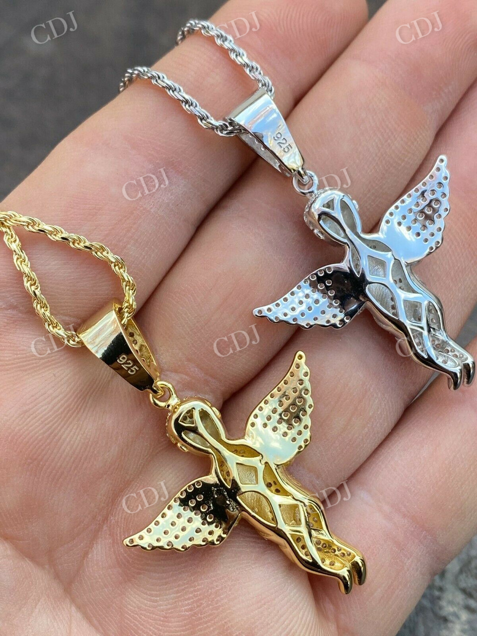 Angel Hip Hop Pendant Iced Diamond Gold Pendant  customdiamjewel   