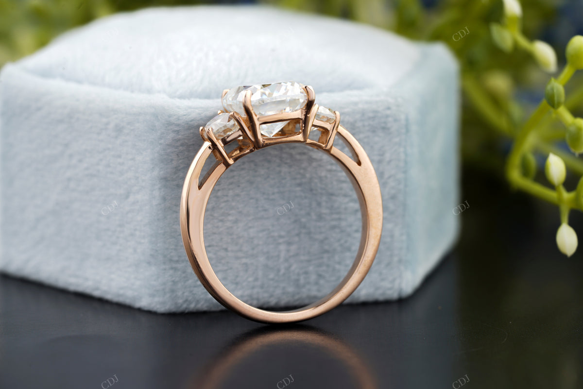 Cushion Lab-Grown Diamond Trilogy Ring customdiamjewel