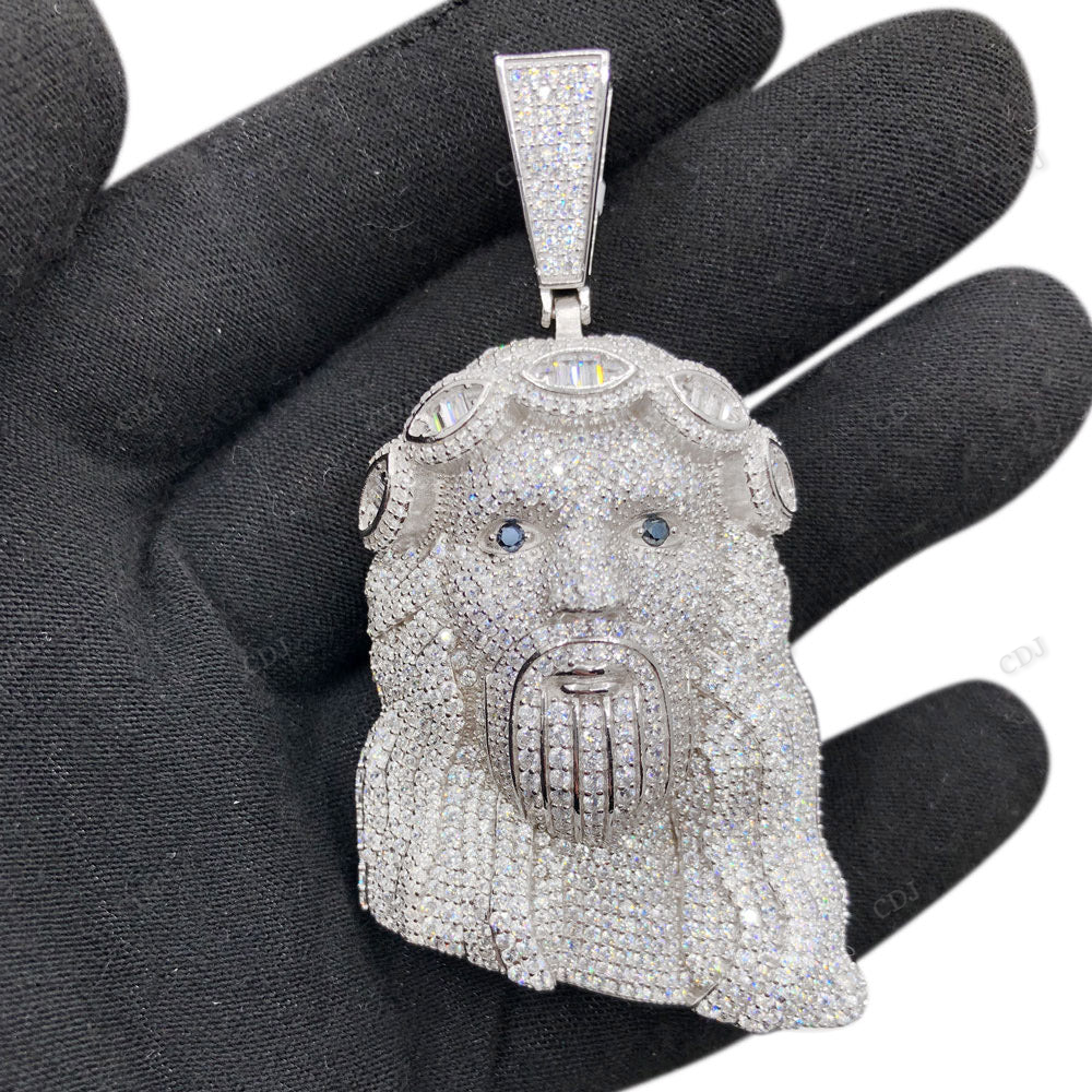 Sterling Silver Luxury Iced Out Jesus Pendant hip hop jewelry CustomDiamJewel