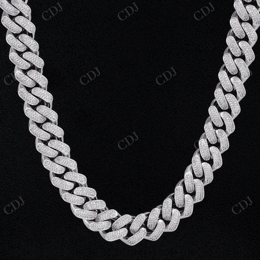Hip Hop Three Diamond Row Cuban Link Chain hip hop jewelry CustomDiamJewel   
