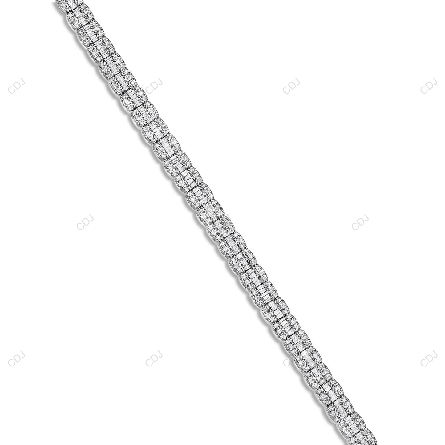 Moissanite 925 Silver Sugar Cube Tennis Chain For Mens CustomDiamJewel