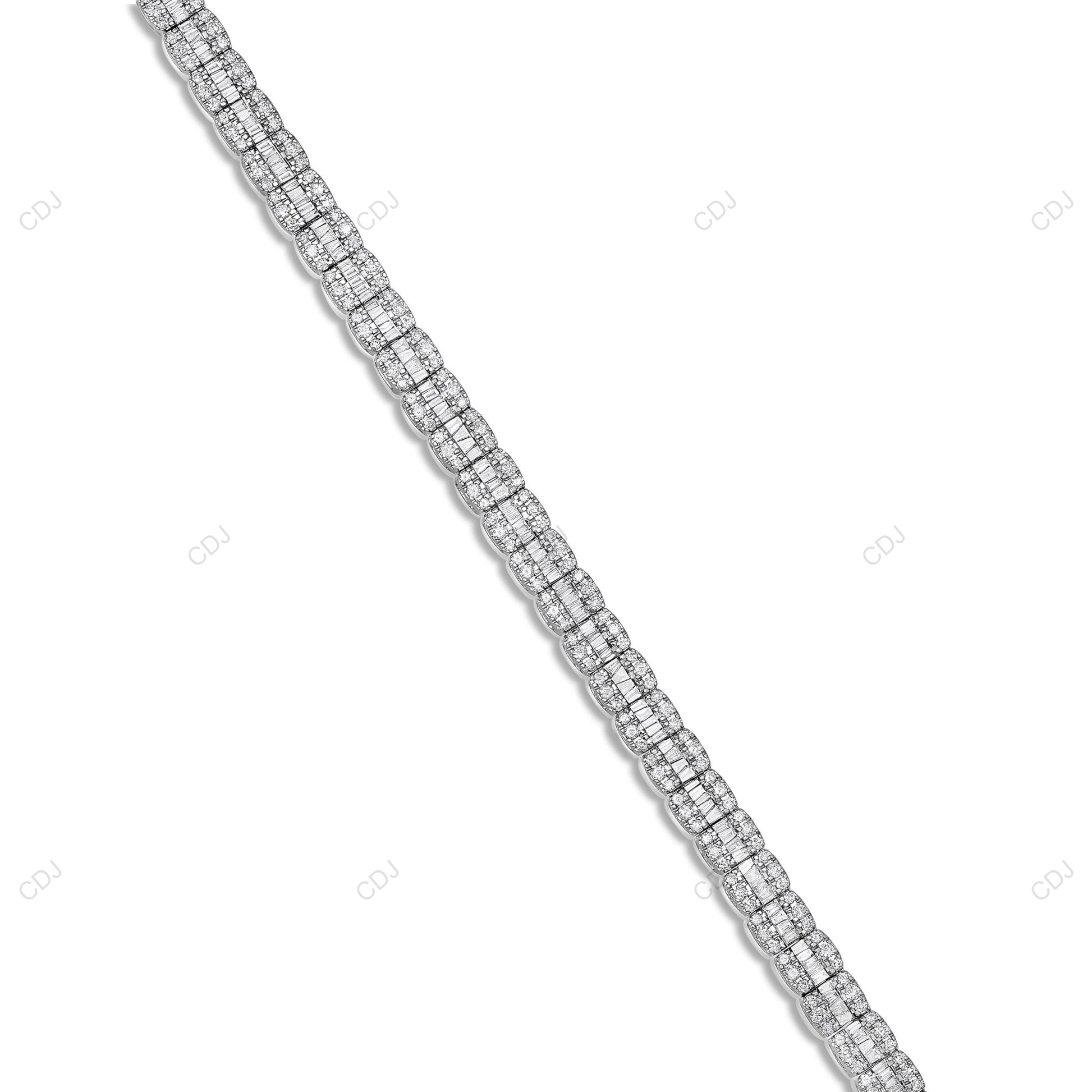 Moissanite 925 Silver Sugar Cube Tennis Chain For Mens CustomDiamJewel
