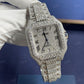 Cartier Santos Fully Ice Out Round Moissanite Diamond Luxury Modified Watch customdiamjewel