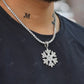 Silver Iron and Glass Snowflakes Pendant hip hop jewelry CustomDiamJewel