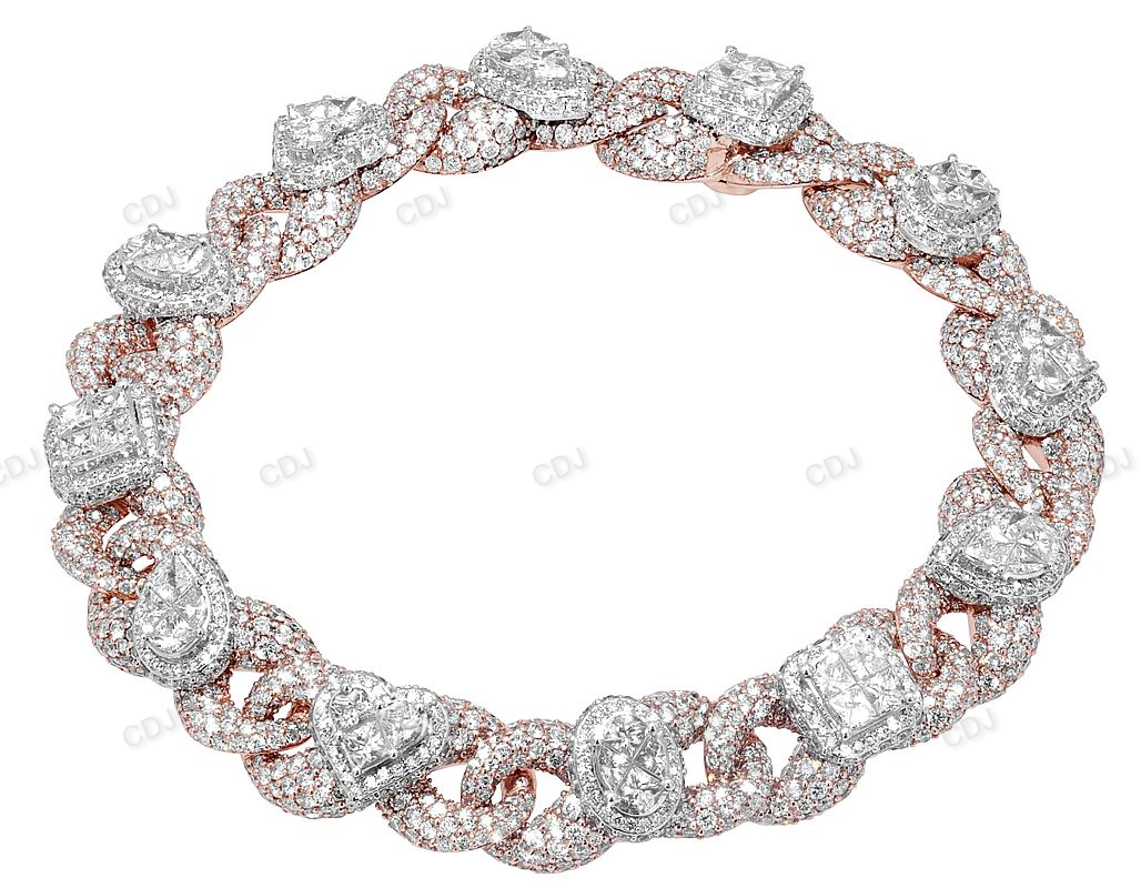 Two Tone Pave Setting Infinity Link Bracelet hip hop jewelry customdiamjewel
