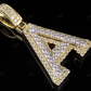 1.5" 1.55 CTW Two Tone Gold Diamond Custom Initial 'A' Letter Pendant CustomDiamJewel