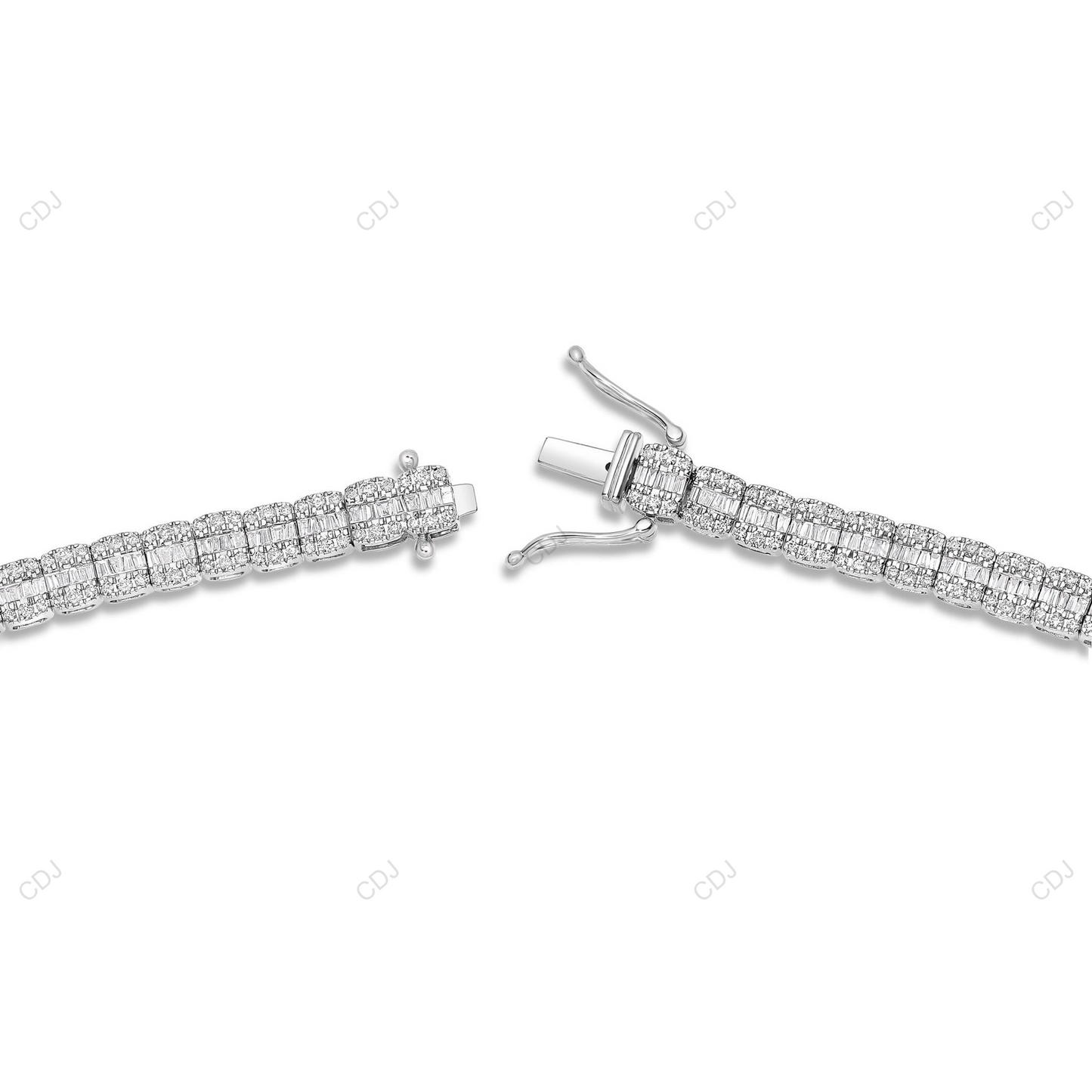 Moissanite 925 Silver Sugar Cube Tennis Chain For Mens CustomDiamJewel