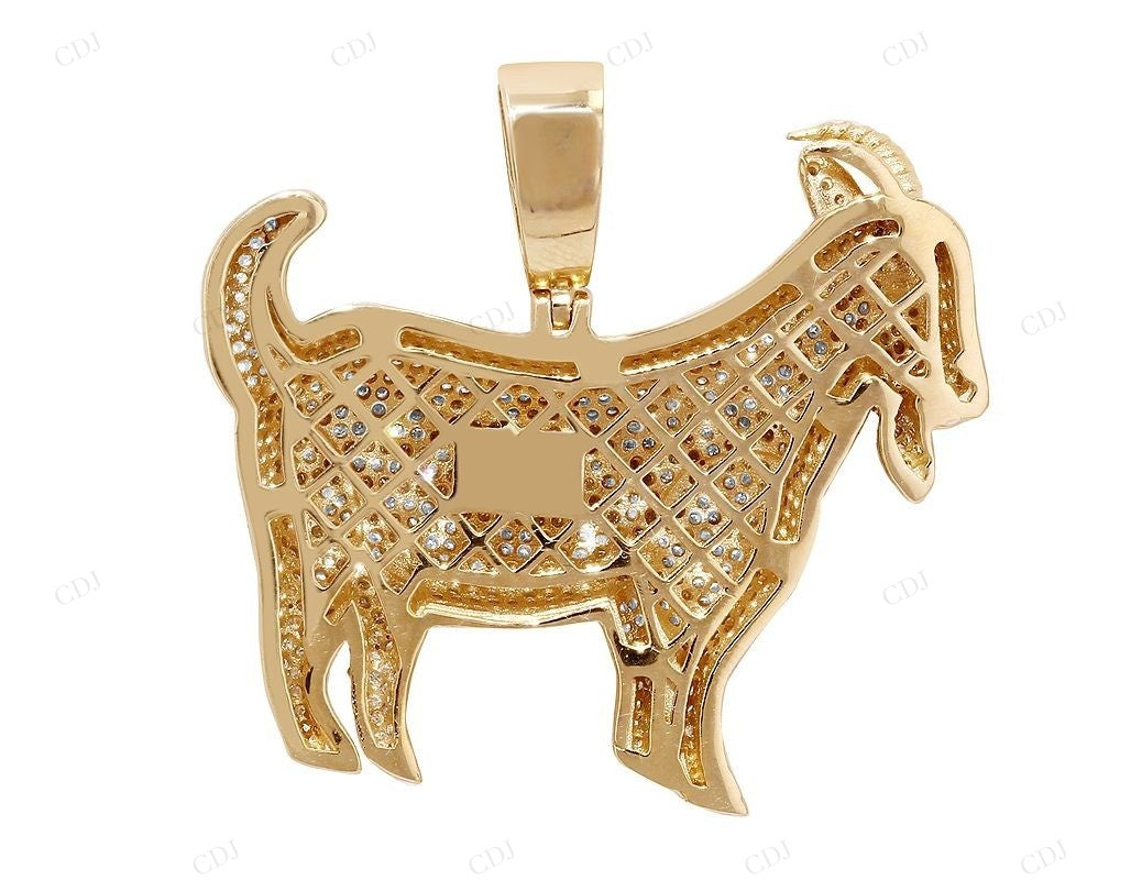 1.4 Inch Moissanite Daily Wear Silver Goat Pendant CustomDiamJewel