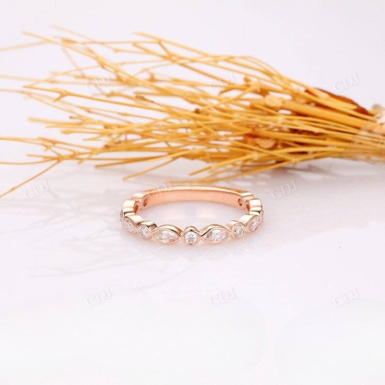 Marquise Cut & Round Cut Lab Grown Diamond Wedding Band  customdiamjewel   