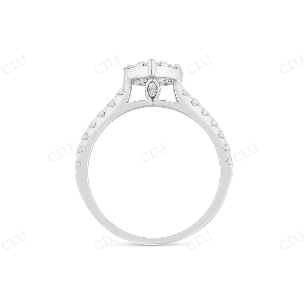 18K Gold Cluster Moissanite Pear Shaped Engagement Ring Engagement Ring CustomDiamJewel