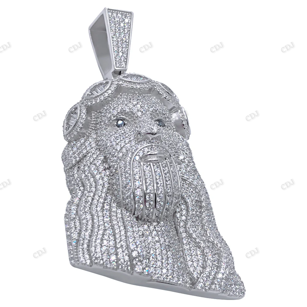 Sterling Silver Luxury Iced Out Jesus Pendant hip hop jewelry CustomDiamJewel