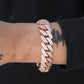 Full Ice Out Hip Hop Rapper Style Rose Gold Plated Cuban Bracelet hip hop jewelry CustomDiamJewel
