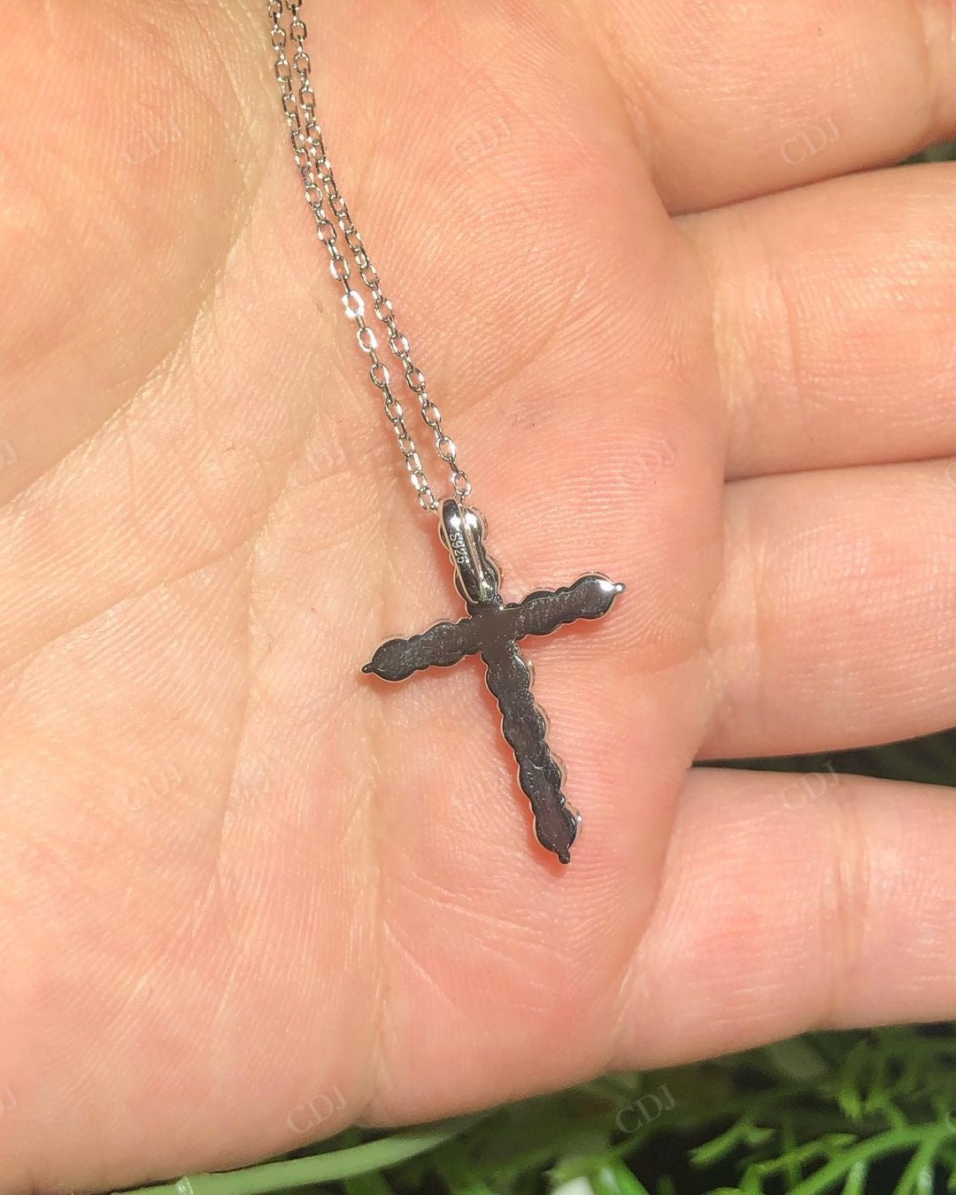 Handmade Lab Grown Diamond Cross Pendant customdiamjewel