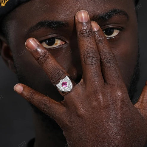 Hip Hop Customized Shield Signet Ring For Men's hip hop jewelry CustomDiamJewel