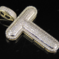 1.5" 0.75 CTW 10K Yellow Gold Natural Diamond T Pendant CustomDiamJewel