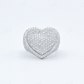 Fully Iced Out Round diamond Heart Ring  customdiamjewel   