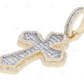 1.7 Inch Two Tone Gold Leb Grown Diamond Gothic Cross Pendant Hip Hop Pendent CustomDiamJewel