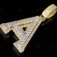 1.5" 1.55 CTW Two Tone Gold Diamond Custom Initial 'A' Letter Pendant CustomDiamJewel
