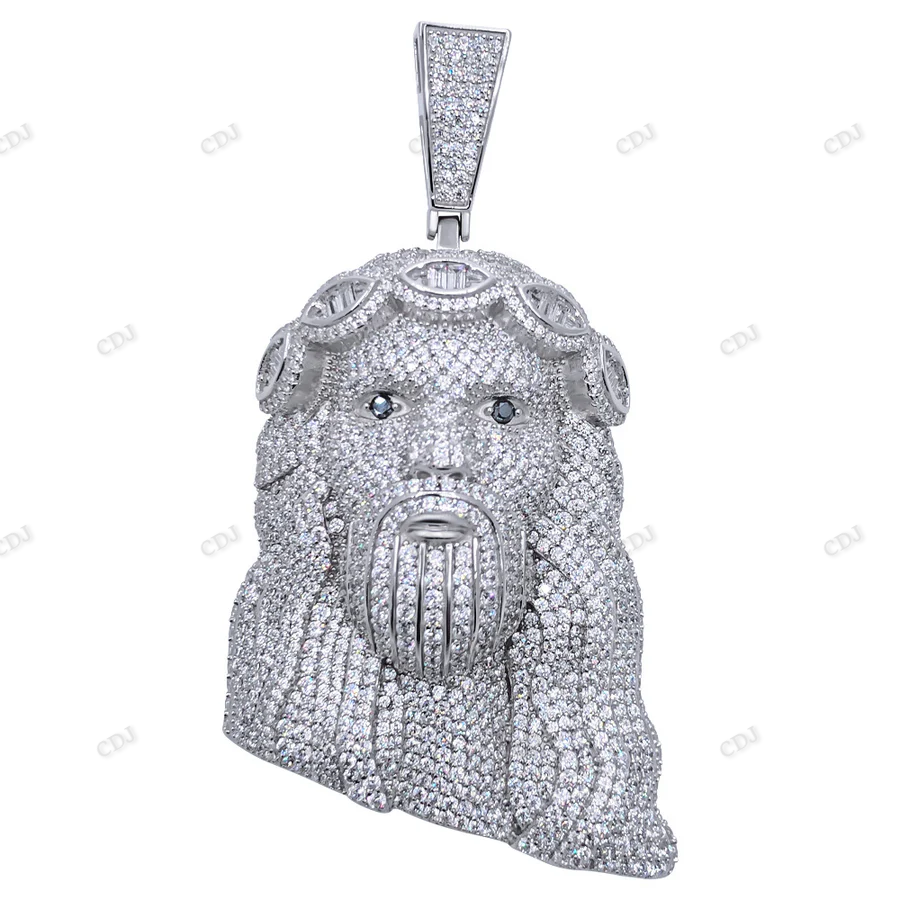 Sterling Silver Luxury Iced Out Jesus Pendant hip hop jewelry CustomDiamJewel