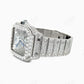 Cartier Skeleton VVS Diamond Stainless Steel Watch customdiamjewel