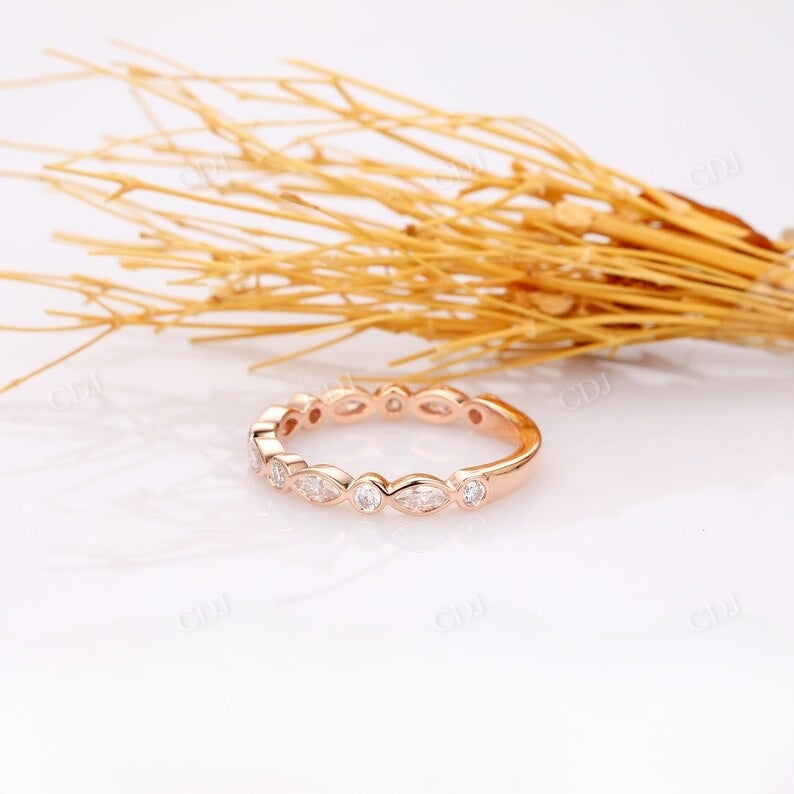 Marquise Cut & Round Cut Lab Grown Diamond Wedding Band  customdiamjewel   