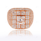 Iced Out 14K Square Silver Moissanite Ring hip hop jewelry customdiamjewel