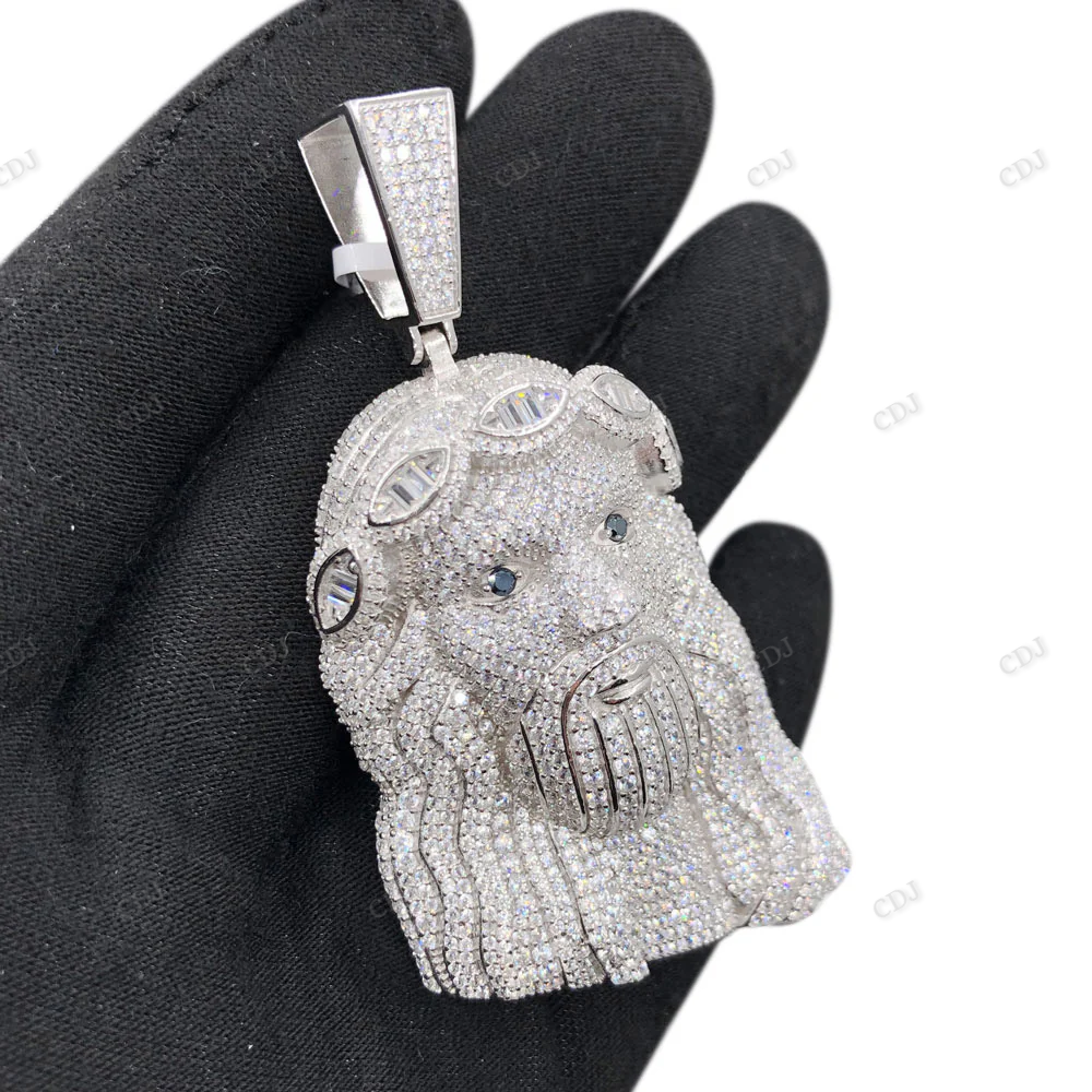Sterling Silver Luxury Iced Out Jesus Pendant hip hop jewelry CustomDiamJewel