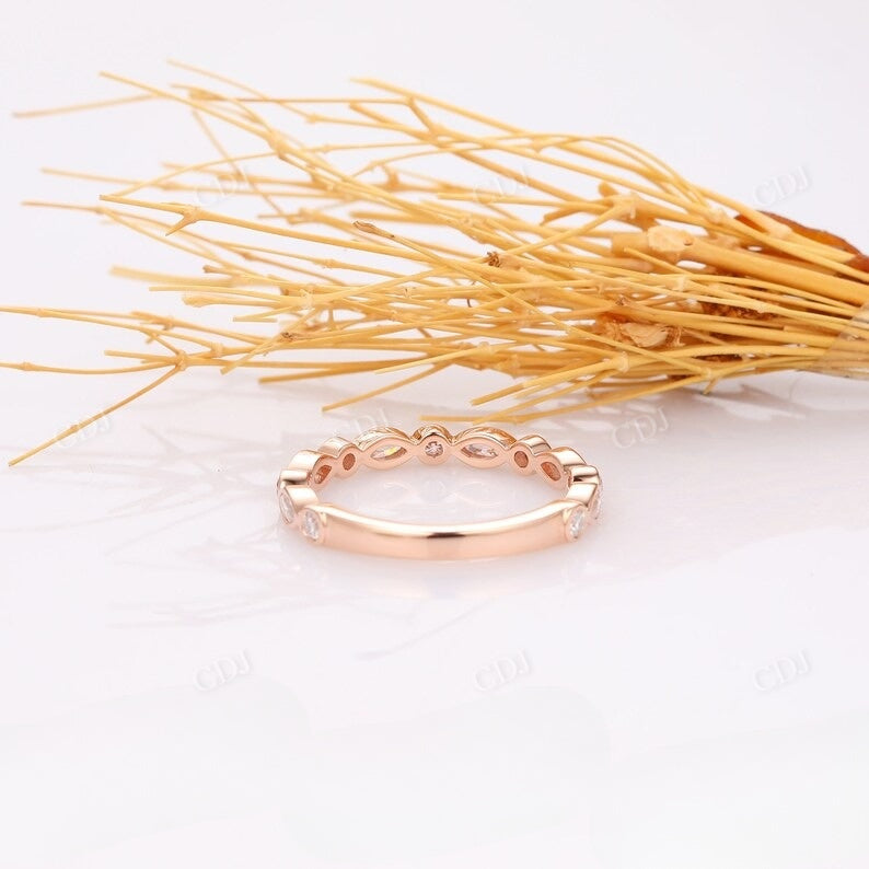 Marquise Cut & Round Cut Lab Grown Diamond Wedding Band  customdiamjewel   