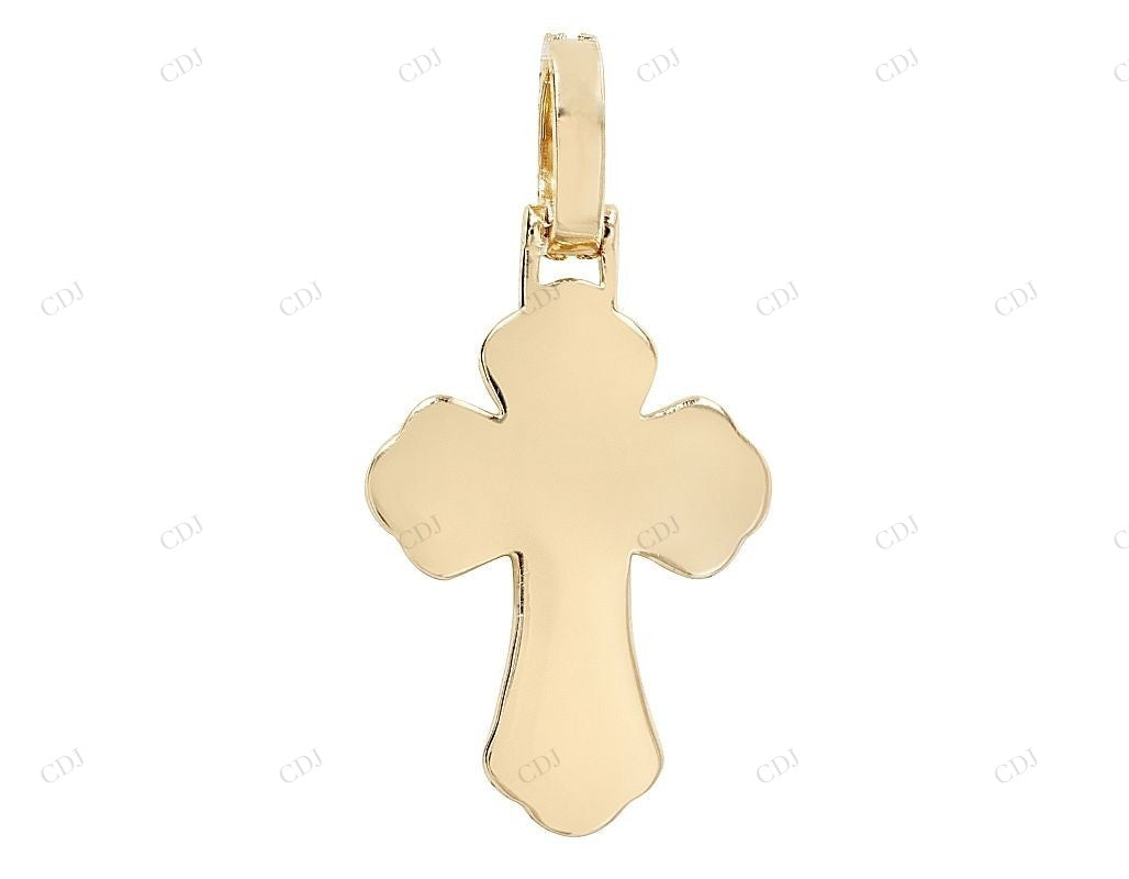 1.7 Inch Two Tone Gold Leb Grown Diamond Gothic Cross Pendant Hip Hop Pendent CustomDiamJewel