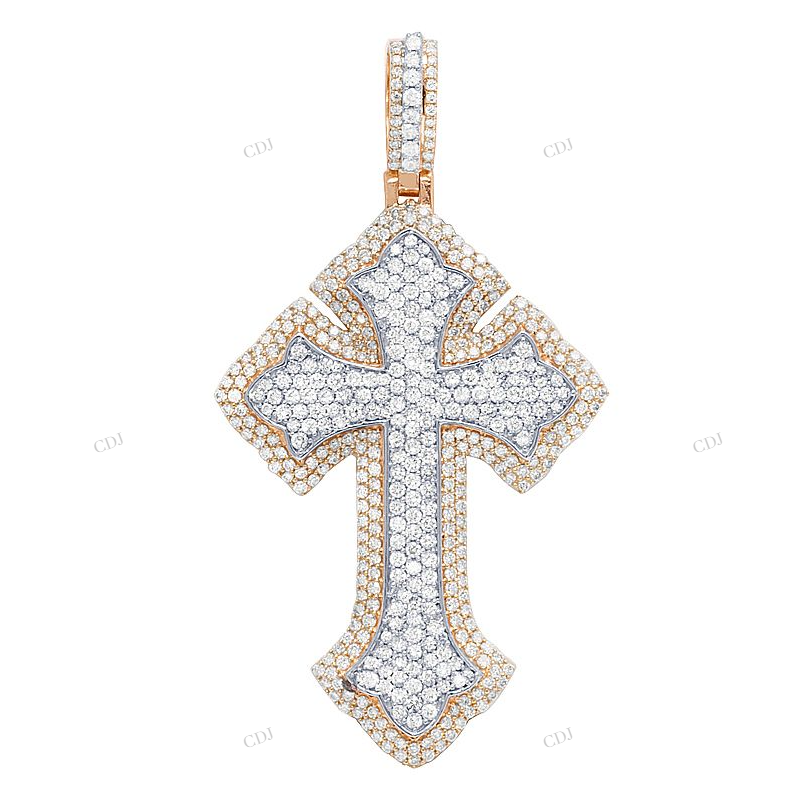 2.5 Inch Two Tone Custom Gothic Cross Pendant hip hop jewelry CustomDiamJewel